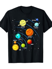 Solar System TShirt Space Science with Colorful Planets and Constellation Labels
