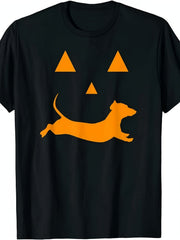 Funny Halloween Dachshund Ghost Pumpkin Costume Cute Doxie Graphic Unisex Tee
