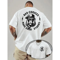 Bad Choices Make Good Stories Chimpanzee Print Men's T-shirt