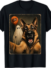 German Shepherd Halloween Selfie Boo Spooky Funny GSD Dog Meme Unisex Tee