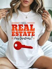 100% Cotton I Sell Real Estate Agent Broker Property Realty T-Shirt