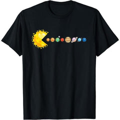 Short Sleeve Planetary System Star Eating Planets Sun Funny Astronomy TShirt