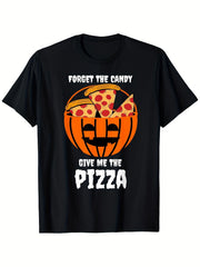 Forget The Candy Give Me The Pizza Jack O Lantern Halloween Graphic Unisex Tee
