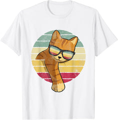 Funny Cat With Sunglasses Vintage Style Design Unisex T-Shirt