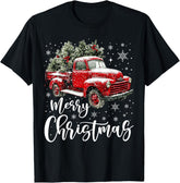 Merry Christmas Red Truck Family Matching Christmas Unisex T-Shirt