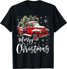 Merry Christmas Red Truck Family Matching Christmas Unisex T-Shirt