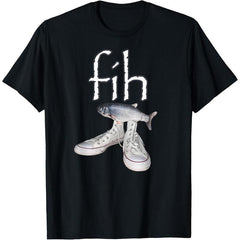 Fih Shoes Funny Misspelled Fish Meme TShirt Crew neck Tops Casual Short sleeve