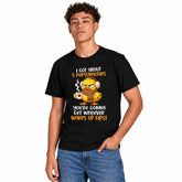 Funny Morning Mood Graphic Tee, Whoever Wakes Up First Quote T-Shirt, Grumpy Duck Coffee Black Casual Top