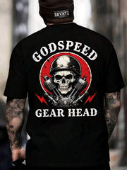 Men's Chaos Supervisor Funny Print T-Shirt,AvantGarde Skull And Chaos Back Print