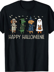 Happy Halloween Dogs Dachshunds Wiener Costume Men Women T-Shirt