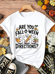 Are You Fall-O-Ween Directions T-Shirt Cute Ghost Teacher Halloween Tee