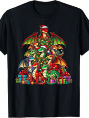Dragon Christmas Tree Funny Dragon Xmas T-Shirt