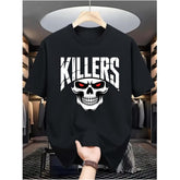 Skull Hunter Men'S Casual Digital Print T-Shirt - Made Of, Featuring a Round Neck, Short Sleeves, Street Hip-Hop Style, Summer European And American Fashion Trend