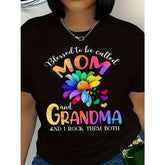 Printed With The Pattern Of Mother's Day, The Pure Short Sleeved T-Shirt Is Very Suitable For Women's Casual Elastic Tops. It Is An Ideal Choice For Daily Wear In Spring And Summer. It Is A Birthday Gift For Mothers And Sisters
