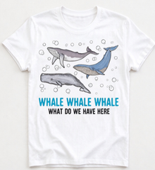 Ocean Animal Lover T-Shirt, “Whale Whale Whale What Do We Have Here” Funny Whale Graphic Tee, Casual Crew Neck Short Sleeve Top