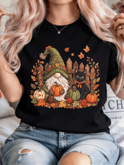 Women's Halloween Print T-Shirt,100% cotton