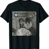 Holding Money People Graphic Crew Neck Tee Digital Print Loose Streetwear Short Sleeve
