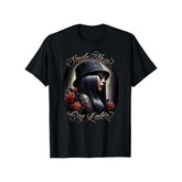 Mens Cotton TShirt Featuring Smile Now Cry Later Chicana Payasa Tattoo Chicano Artwork