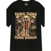 Tung Sahur Graphic Printed T-Shirt Men Summer Casual Loose Fashion Funny Round Neck Short Sleeve Tops Clothing T-Shirt Unisex