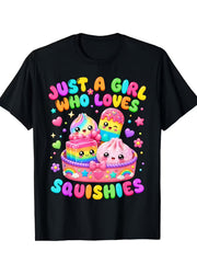 Just A Girl Who Loves Squishies T-Shirt, Cute Rainbow Graphic Tee