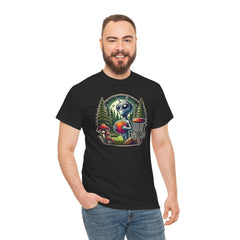 Disc Golf Graphic T Shirt Alien Forest Mushroom Vintage Short Sleeve Tee