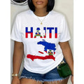 Cotton Unisex Happy Haitian Flag Day Cool Haiti Flag Map Haitian Pride T-Shirt graphic tees Say You Swear Grunge Album 67 Eat Sleep Goon Repeat 90s good Casual Short Sleeve Rifle Quick-Dry Moisture-Wicking Crew Vintage In Utero Print Anime