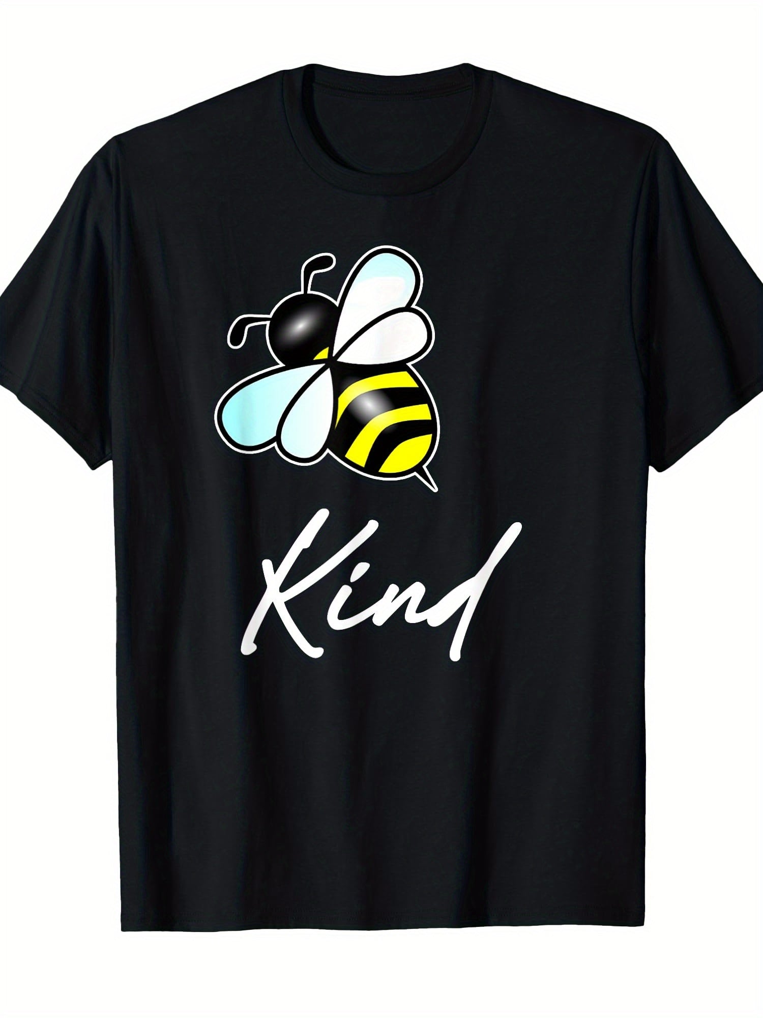 Cartoon Bee Graphic Crew Neck Tee Unisex Beekeeper Gift Short Sleeve Top