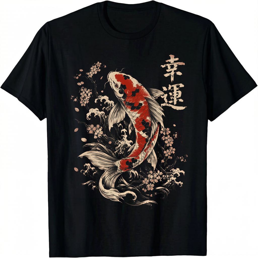 Good Fortune Koi Fish Japanese Art Men's T-shirt