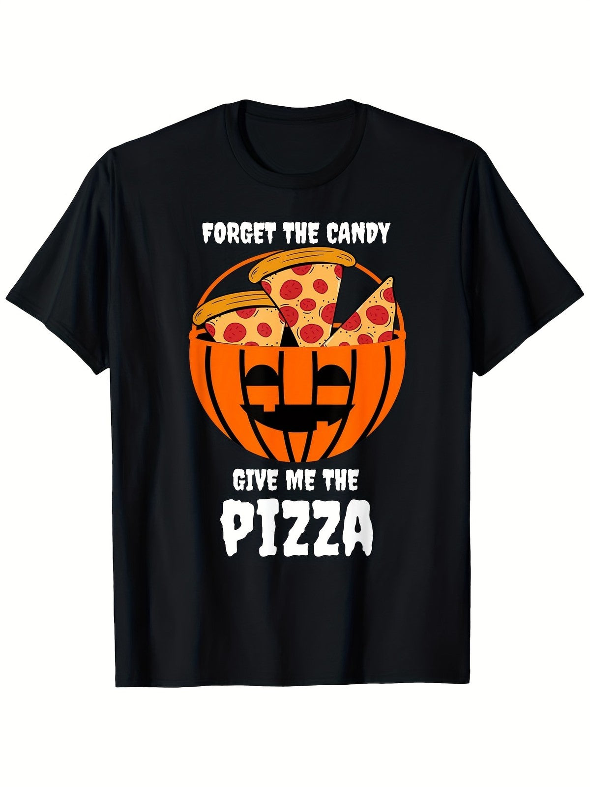 Forget The Candy Give Me The Pizza Jack O Lantern Halloween Graphic Unisex Tee
