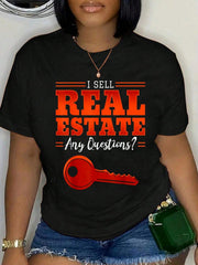 100% Cotton I Sell Real Estate Agent Broker Property Realty T-Shirt