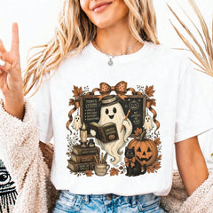 Halloween TShirt Ghost Bow Collage Tee Classroom TShirt Cute Fall Teacher TShirt