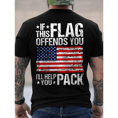 Men's Patriotic Distressed American Flag Short-Sleeve T-Shirt