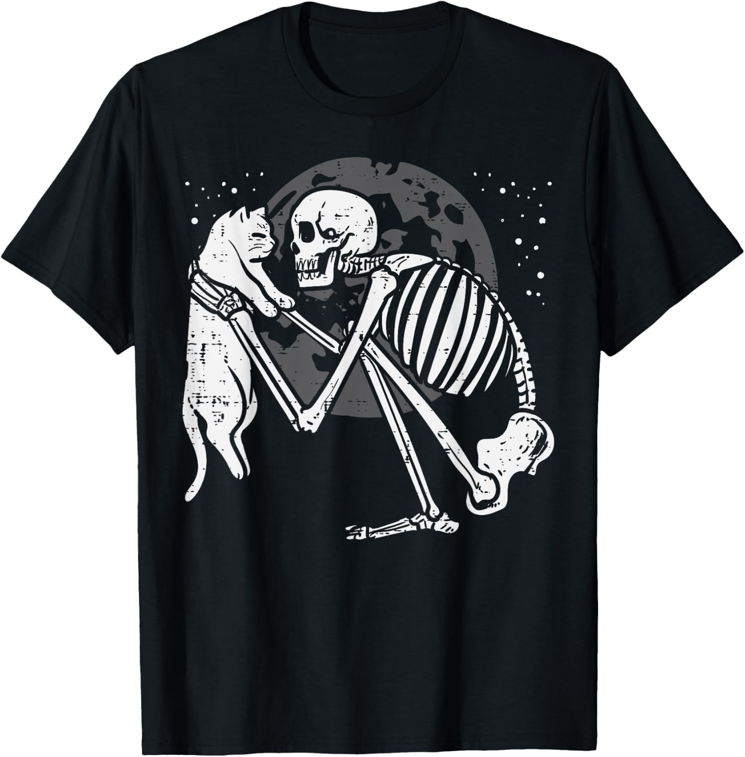 Skeleton Cat Skull Kitty Cute Goth Halloween Design Unisex T-Shirt
