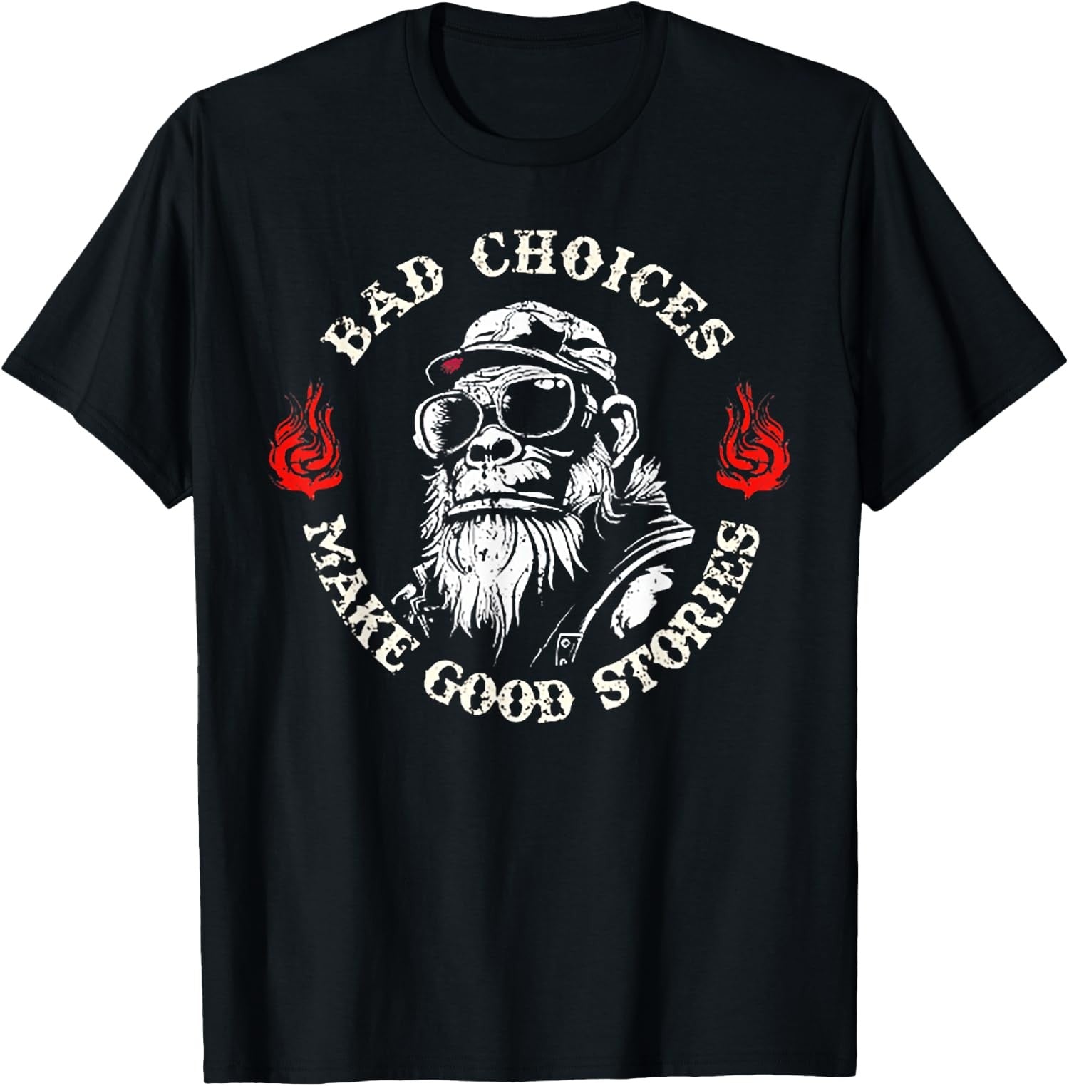 Monkey Bad Choices Make Good Stories Funny Present Unisex T-Shirt