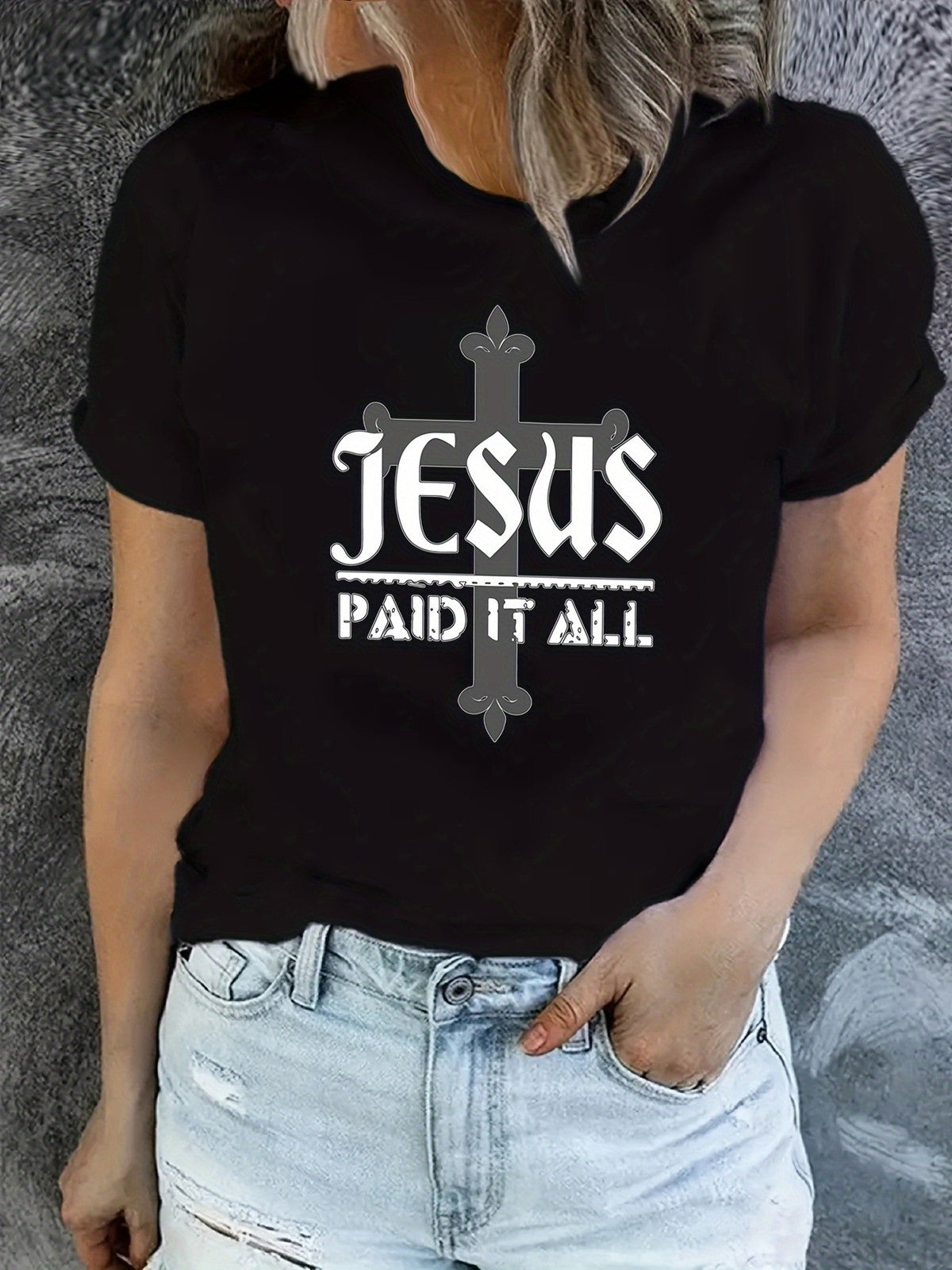 Jesus Paid It All T-Shirt Cross Christian Faith Graphic Tee