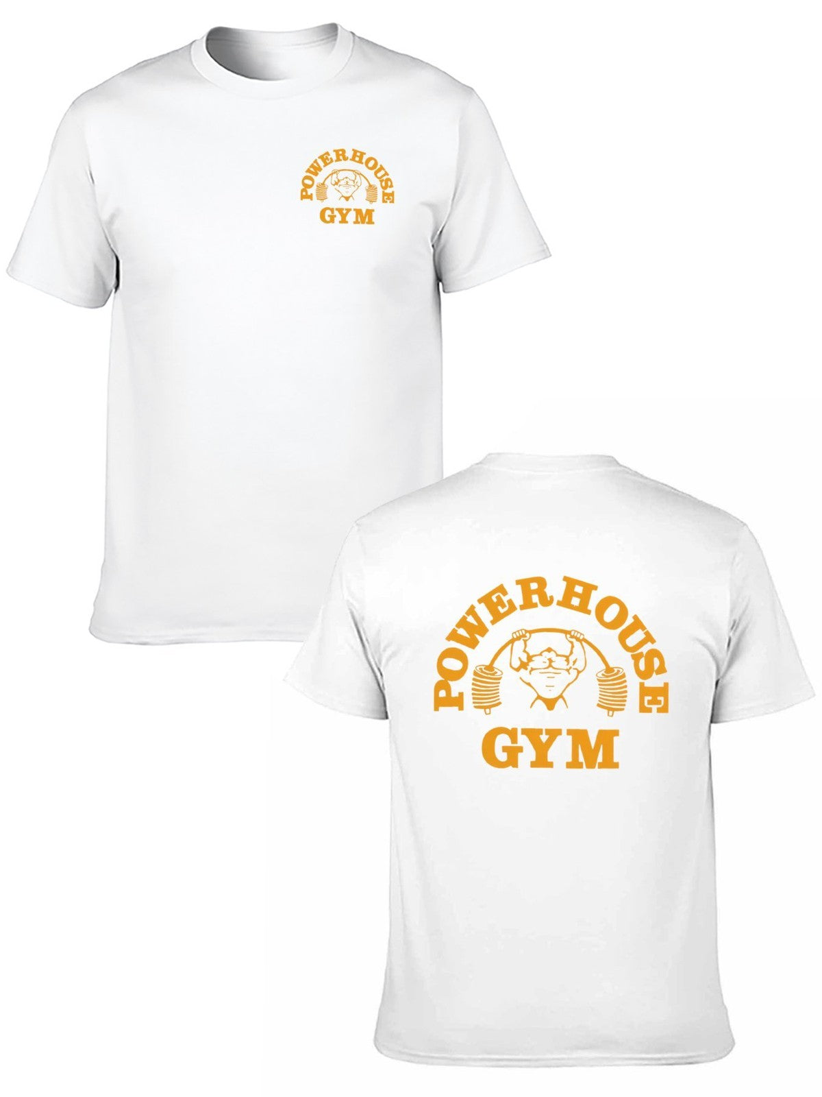 Powerhouse Gym Mens T-shirt Bodybuilding Muscle Fitness Crew Neck Workout Top