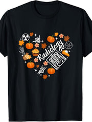 Radiology Autumn Heart X-Ray Pumpkin Thanksgiving Fall Vibes Graphic Unisex Tee