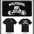 Men's T-Shirt - Black with Wolf and Barbell Design, Regular Fit, Short Sleeve, Casual Style