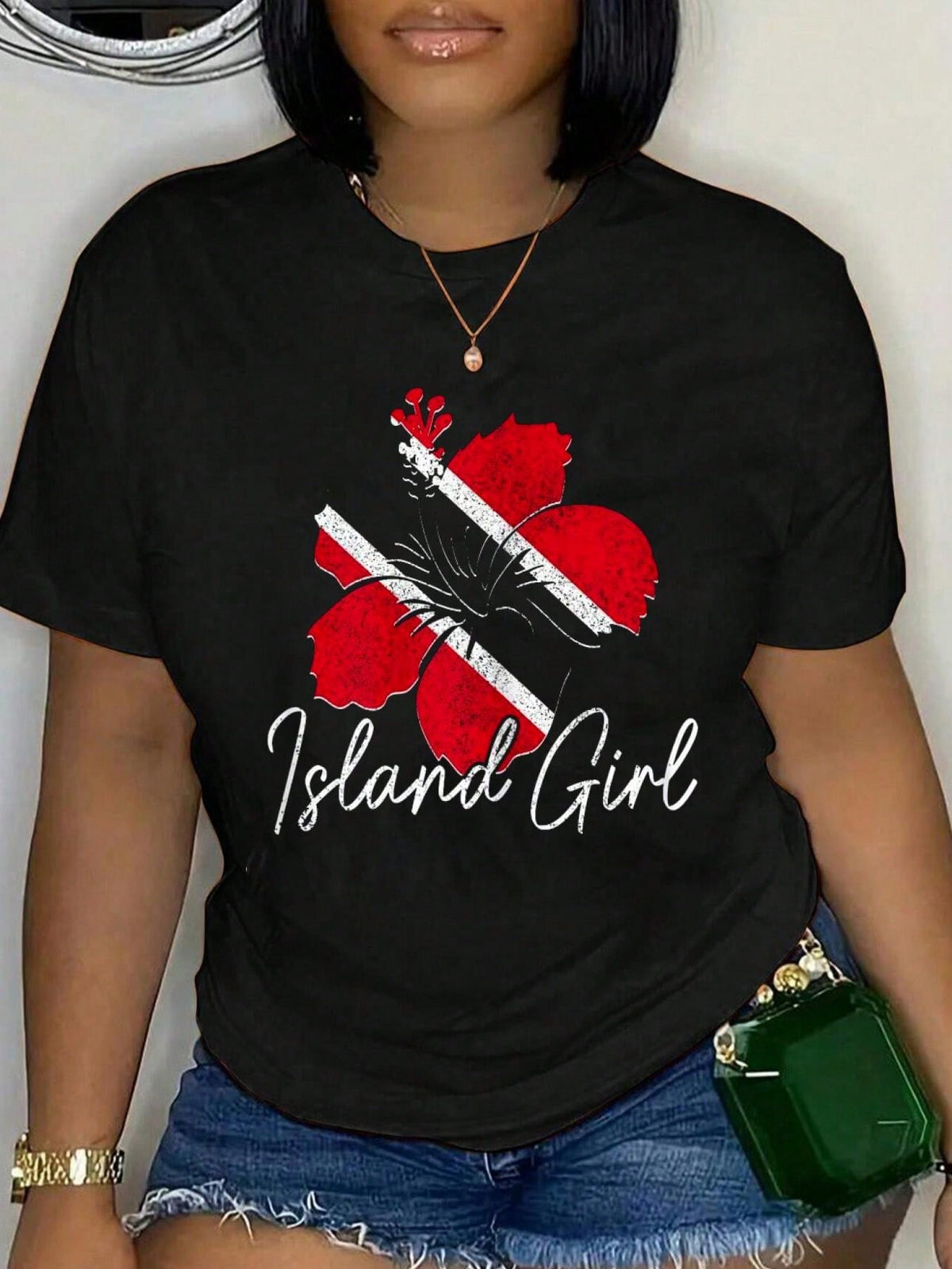 Trinidad Tobago Flag Pride Roots Print Cotton Short Sleeve Tee Unisex Crew Neck Top