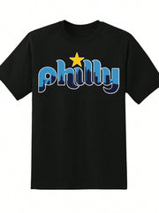 Philly Philadelphia City Skyline Print Short Sleeve Tee Unisex Cotton Top