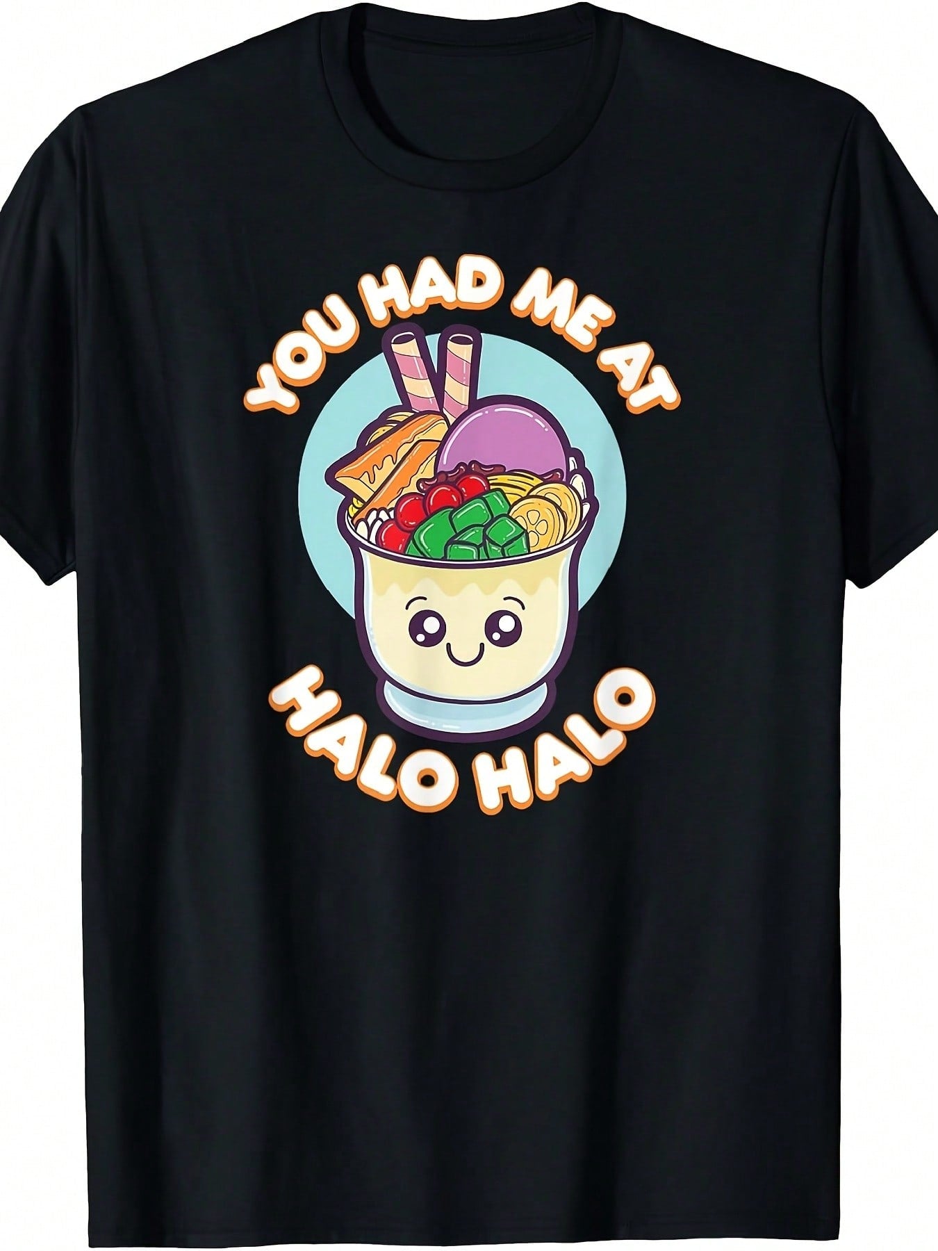 Halo Halo Graphic Crew Neck Tee Filipino Food Philippines Culture Short Sleeve Top