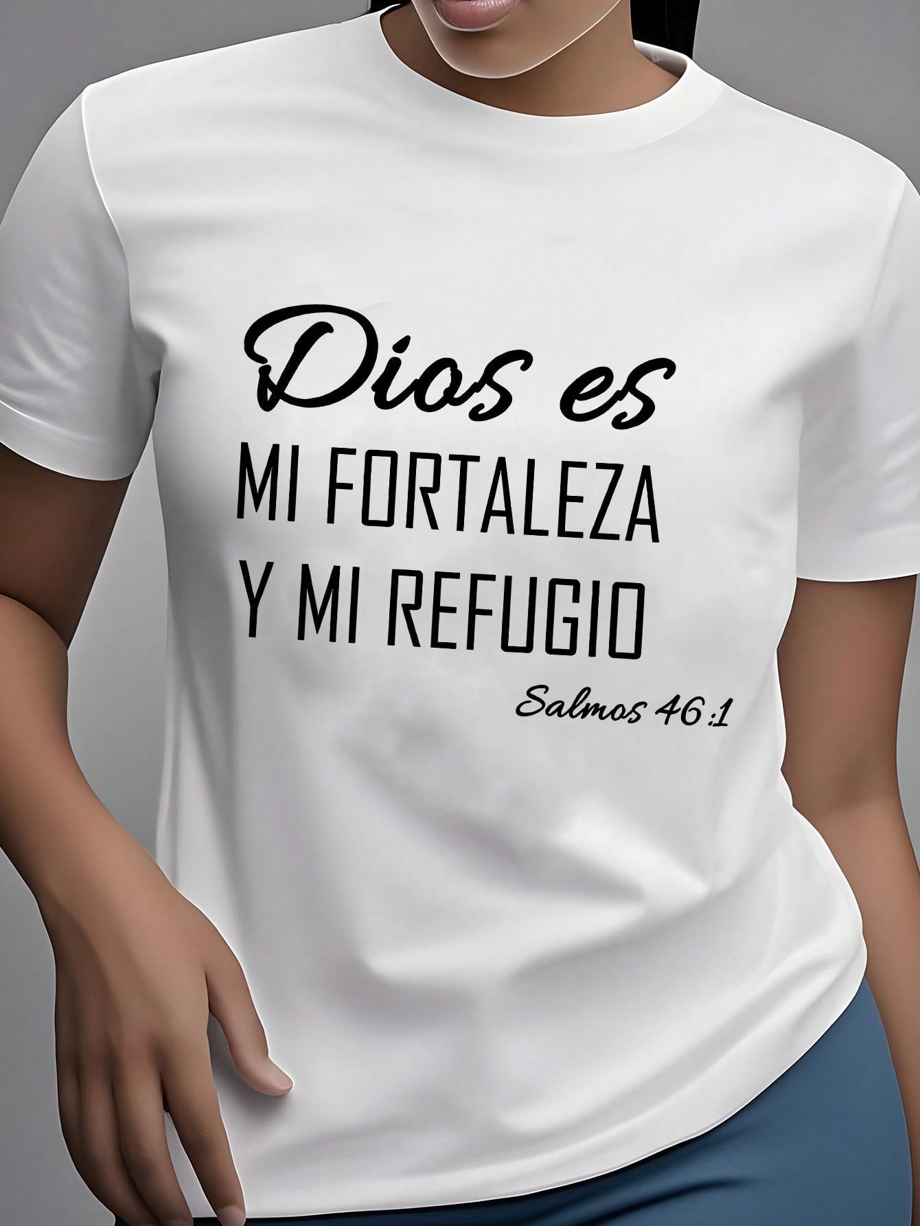 Biblical Verse Print Oversized Loose Short Sleeve Tee Summer Crew Neck Top
