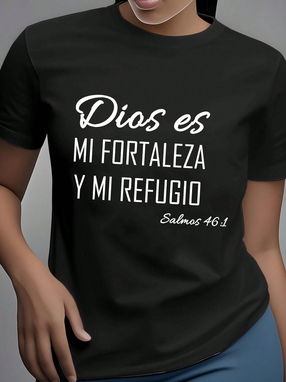 Biblical Verse Print Oversized Loose Short Sleeve Tee Summer Crew Neck Top