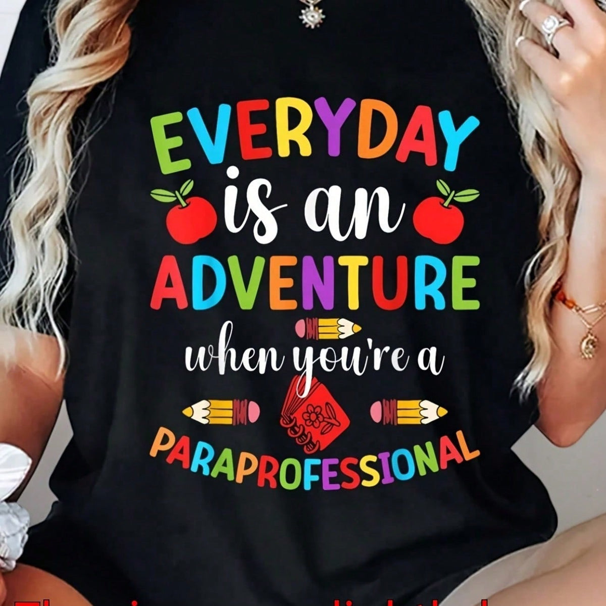 Paraprofessional Graphic Crew Neck Tee Educator Breathable Everyday Short Sleeve Top