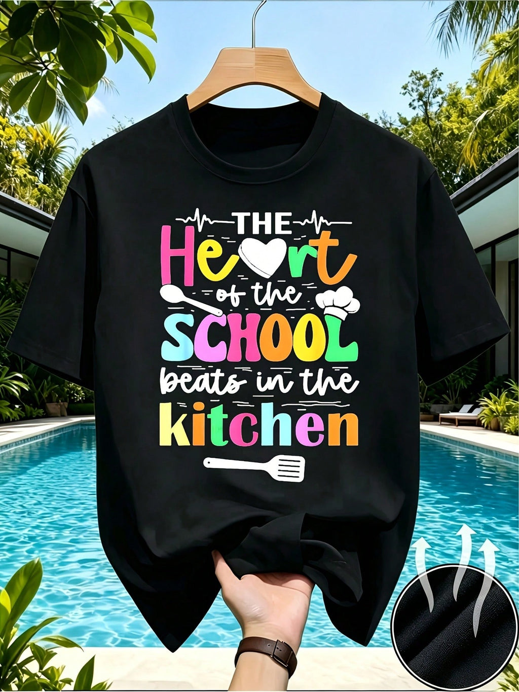 Cafeteria Worker Graphic Crew Neck Tee Lunch Lady Kitchen Vintage Short Sleeve Top