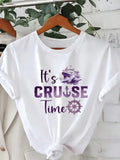 Women's It's Cruise Time Shirt Cruise Vacation Nautical Anchor Ship Matching Group Graphic Tee