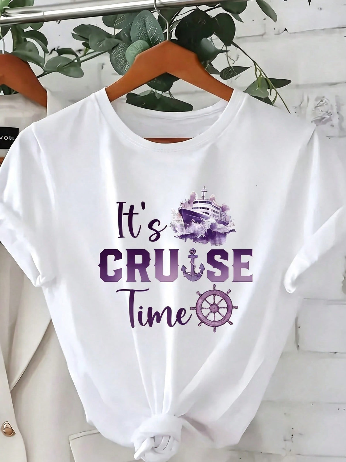 Women's It's Cruise Time Shirt Cruise Vacation Nautical Anchor Ship Matching Group Graphic Tee