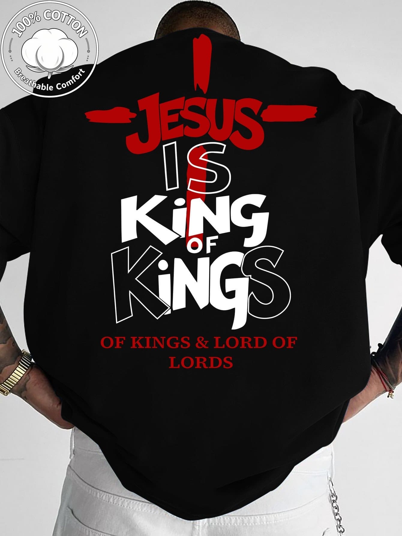 Men Jesus The Way The Truth The Life Mountain Print T Shirt Oversized Crew Neck Faith Casual Short Sleeve Tee