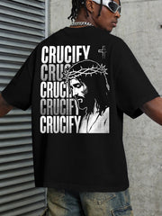 Men Jesus The Way The Truth The Life Mountain Print T Shirt Oversized Crew Neck Faith Casual Short Sleeve Tee