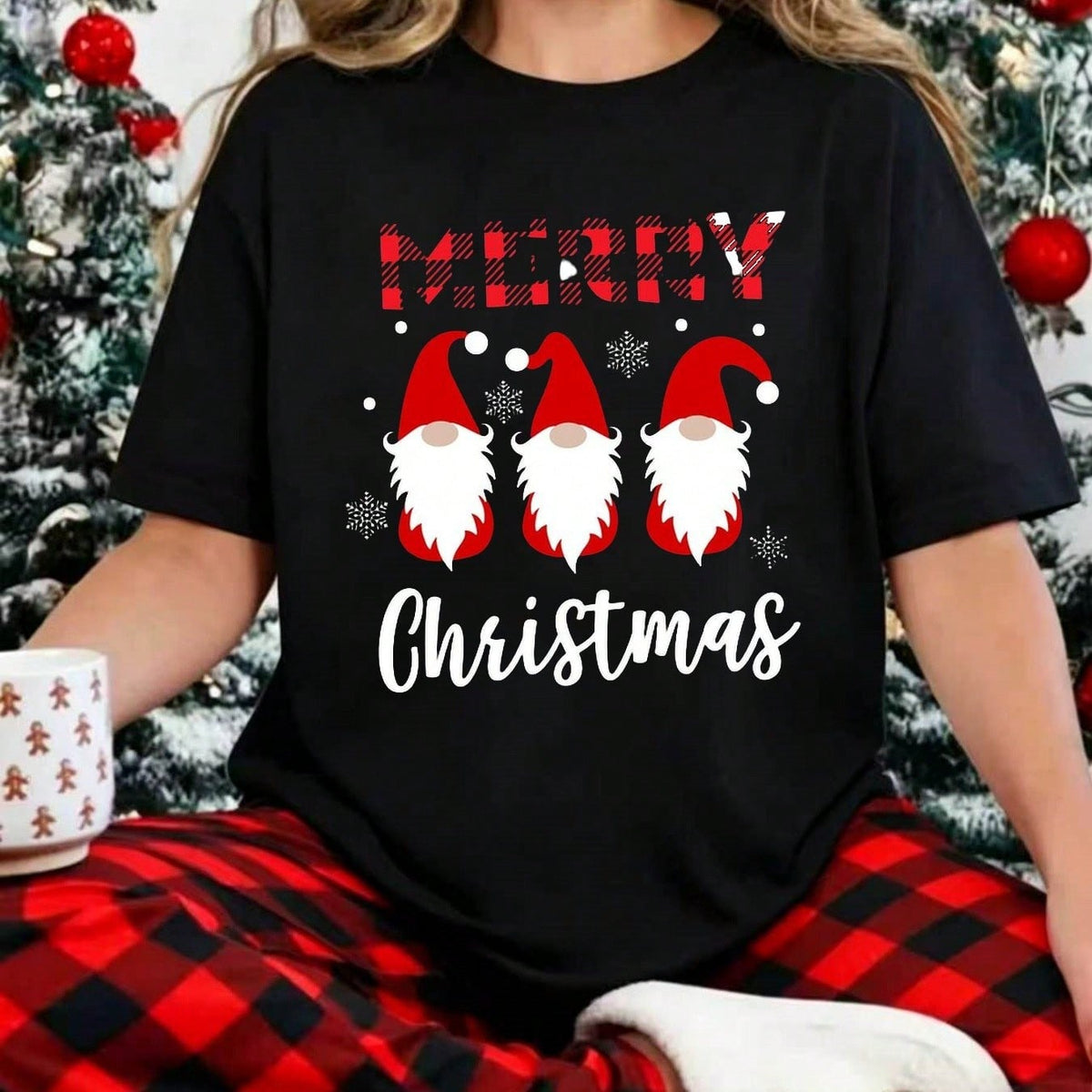 Merry Christmas Santa Claus T-Shirt Buffalo Plaid Merry Christmas Shirts Merry Christmas Christmas Shirt Christmas